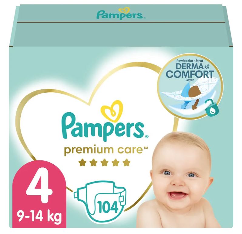 pampers pieluszki premium care 4 maxi 104 szt