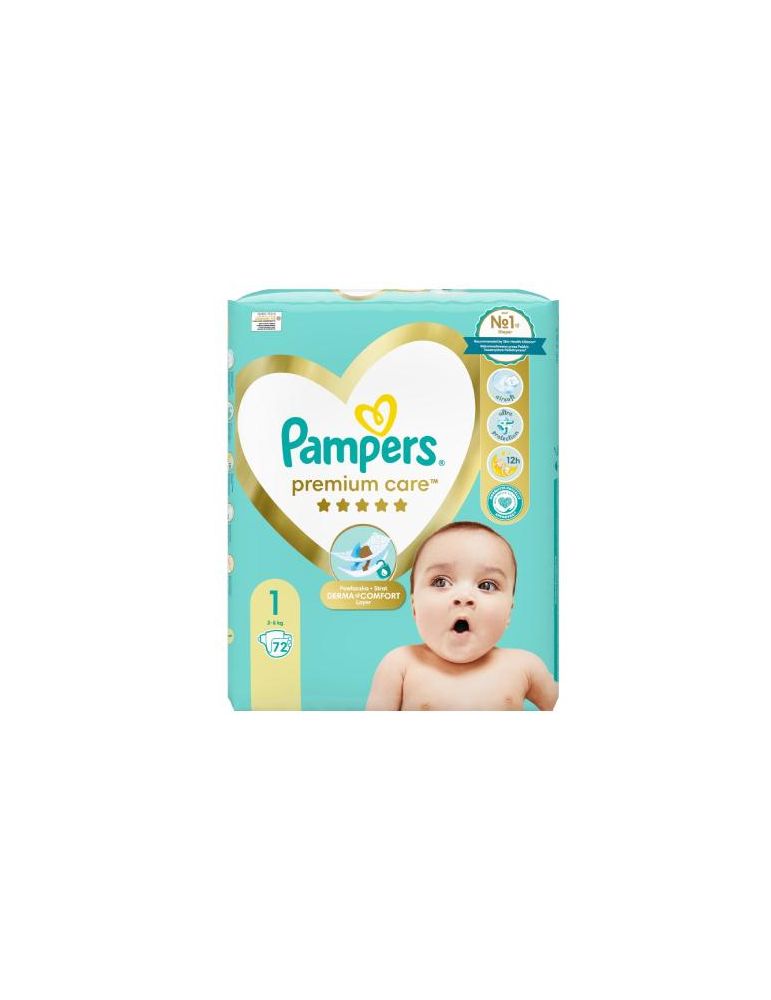 pampers premium care 1barwiące na niebiesko