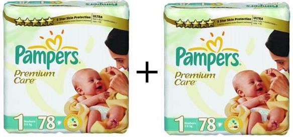 pampers premium care pieluchy 1 newborn 156szt