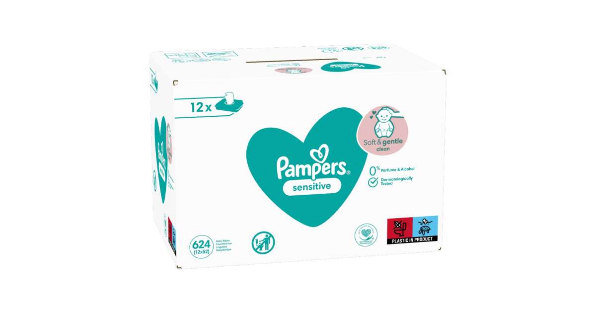 pampers sensitive 12x52