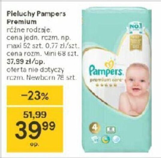 pampersy pampers w tesco cena