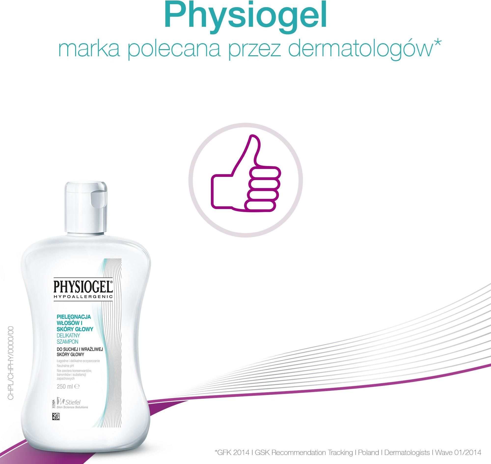 physiogel szampon delikatny do suchej i wrażliwej skóry głowy 250ml