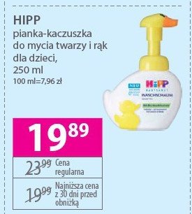 pianka do mycia twarzy i rąk hipp babysanft