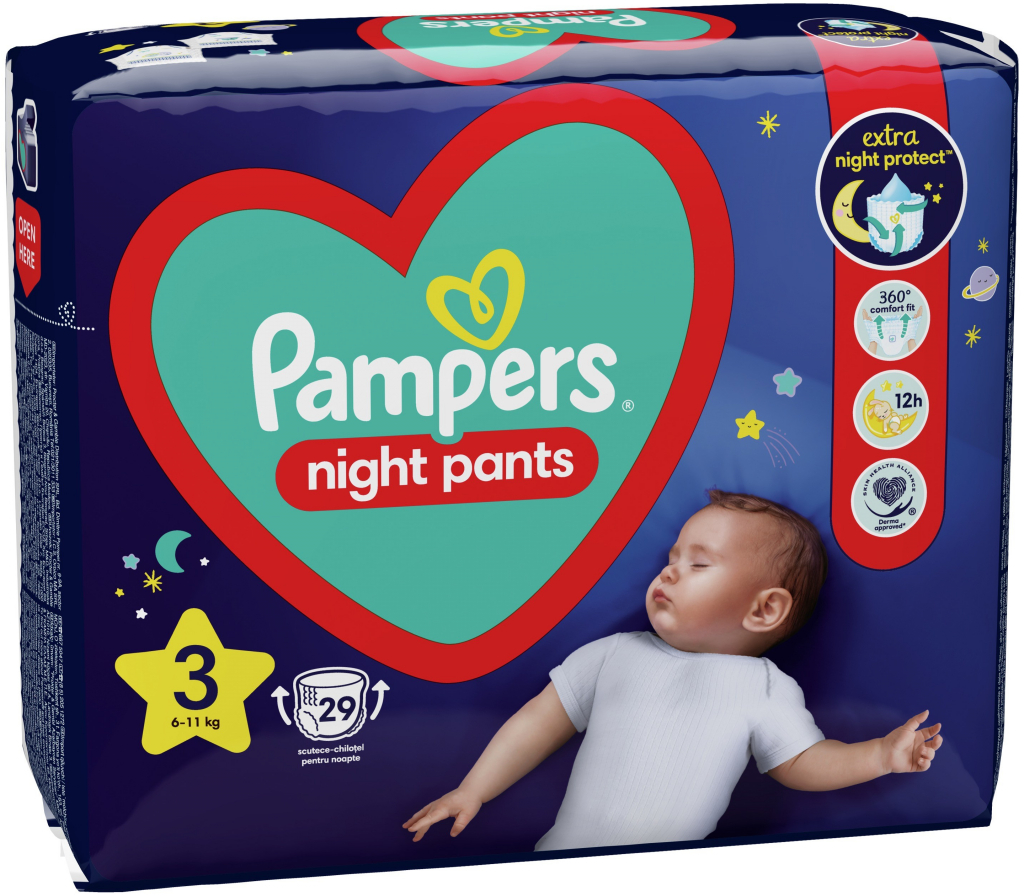 pieluchomajtki pampers 3 naklejka z tylu