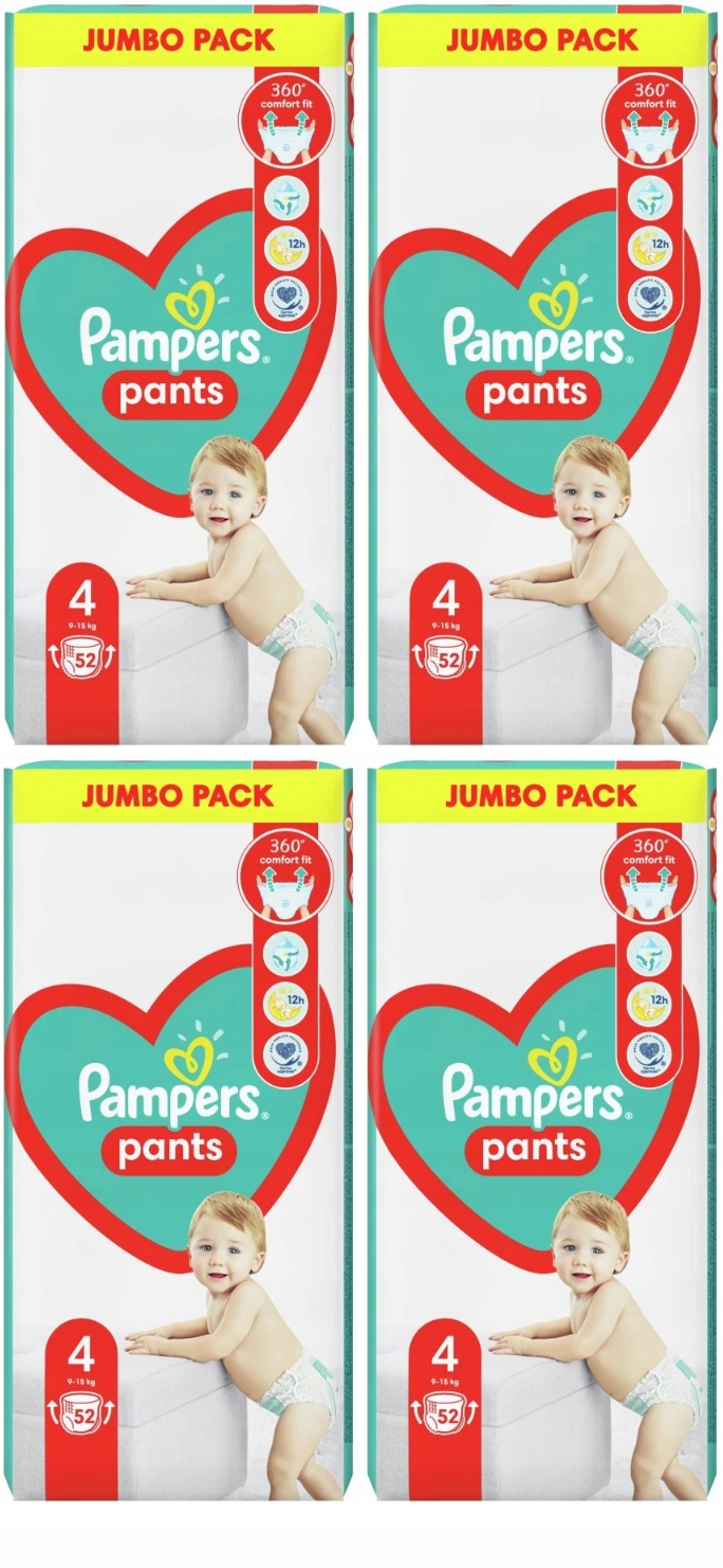 pieluchomajtki pampers pants 4 208 sztuk