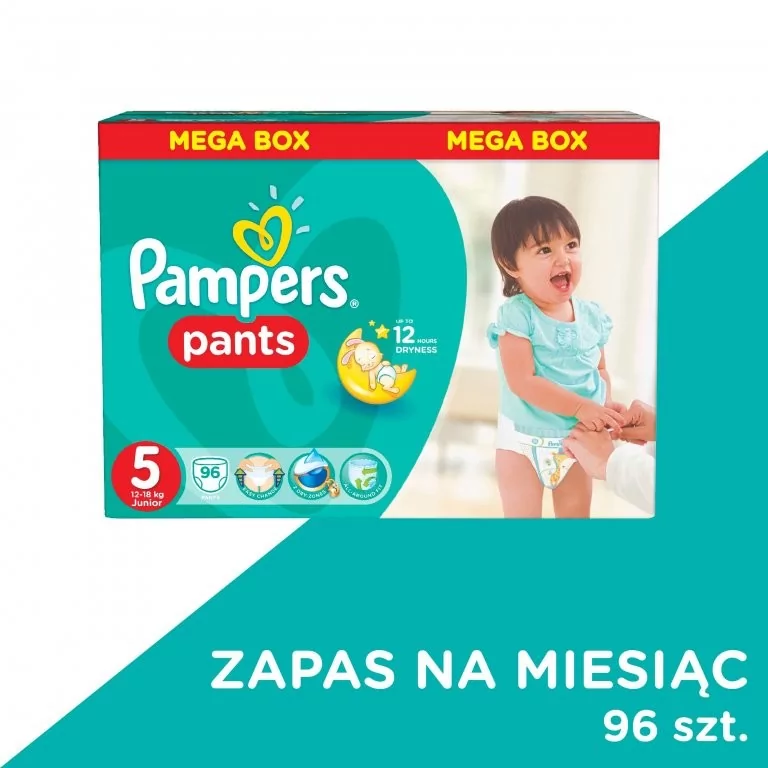 pieluchomajtki pampers pants 5 mega box junior 96szt