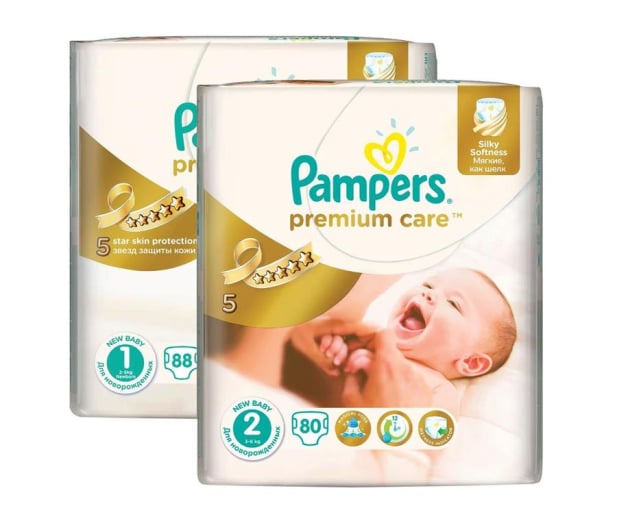 pieluchy pampers premium care 1 newborn pieluchy 2 mini 168szt