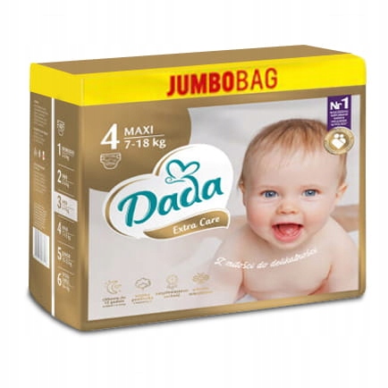 pieluszki pieluchy dada 4 maxi 100 sztuk 7-18 kg