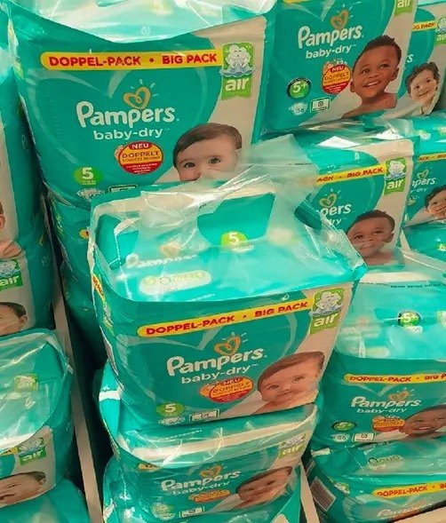 plastic baby in pampers