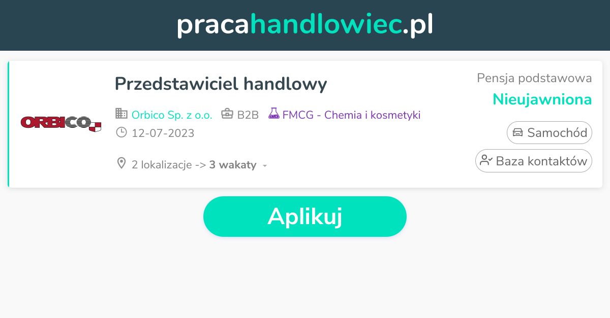 przedstawiciel handlowy pampers