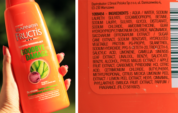 szampon garnier fructis goodbye damage skład