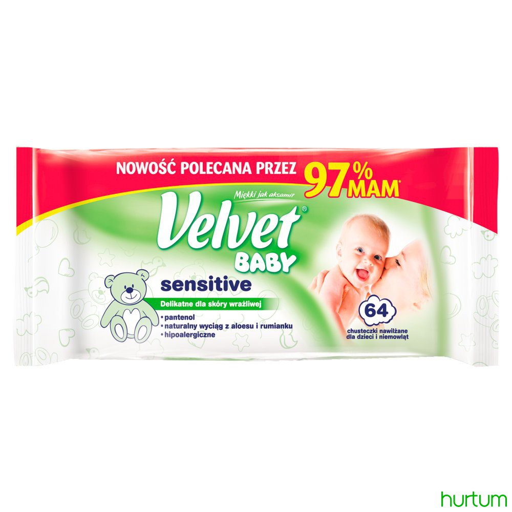 velvet baby sensitive chusteczki nawilżane aloes rumianek hipoalergicz