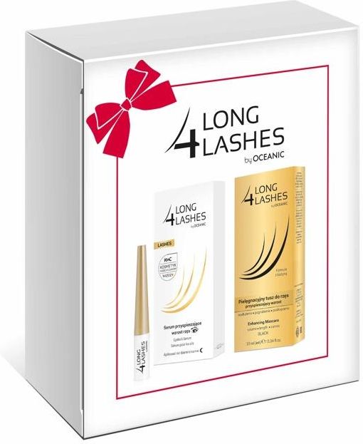 zestaw 4 long lashes serum do rzęns szampon wzmacniający